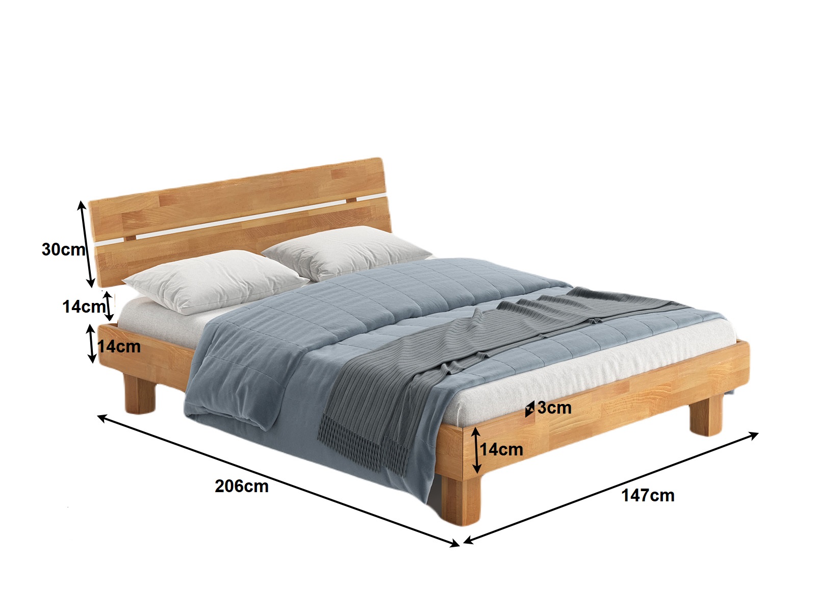 Łóżko Getafe bukowe 140x200 Meble Magnat